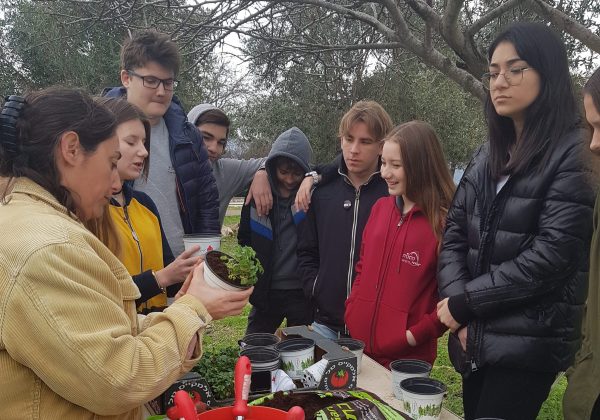 שיעור גינון לתלמידים עולים